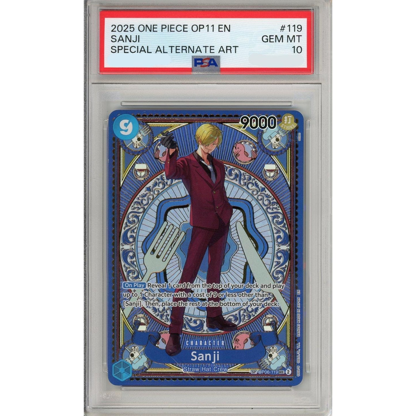 One Piece Graded: Sanji OP06-119 Special Alternate Art PSA 10