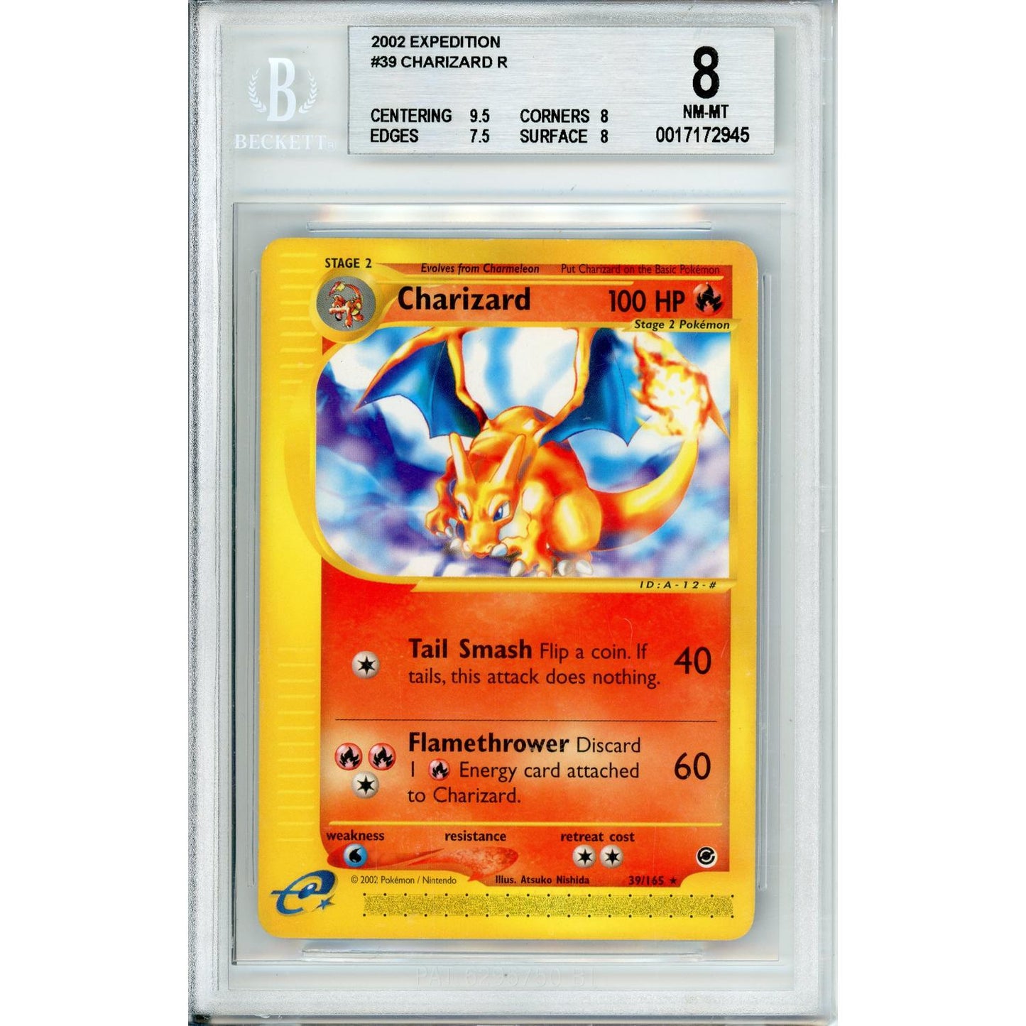 Pokemon Graded: Charizard #39 Expedition (2002) Beckett 8