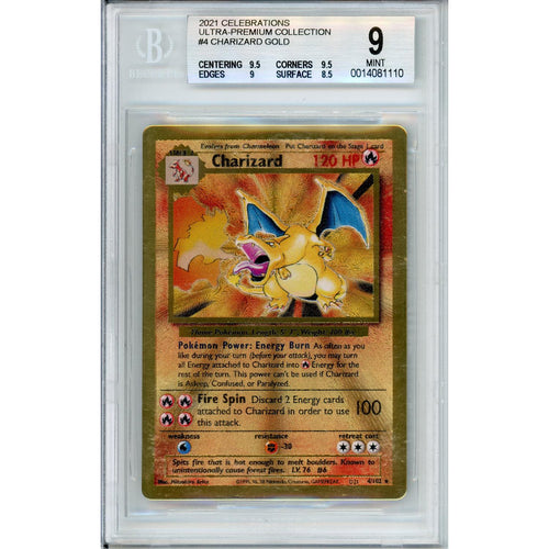 Pokemon Graded: Charizard 4/102 Ultra Premium Collection (2021) Gold Metal Beckett 9