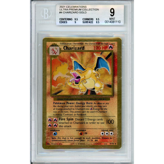 Pokemon Graded: Charizard 4/102 Ultra Premium Collection (2021) Gold Metal Beckett 9