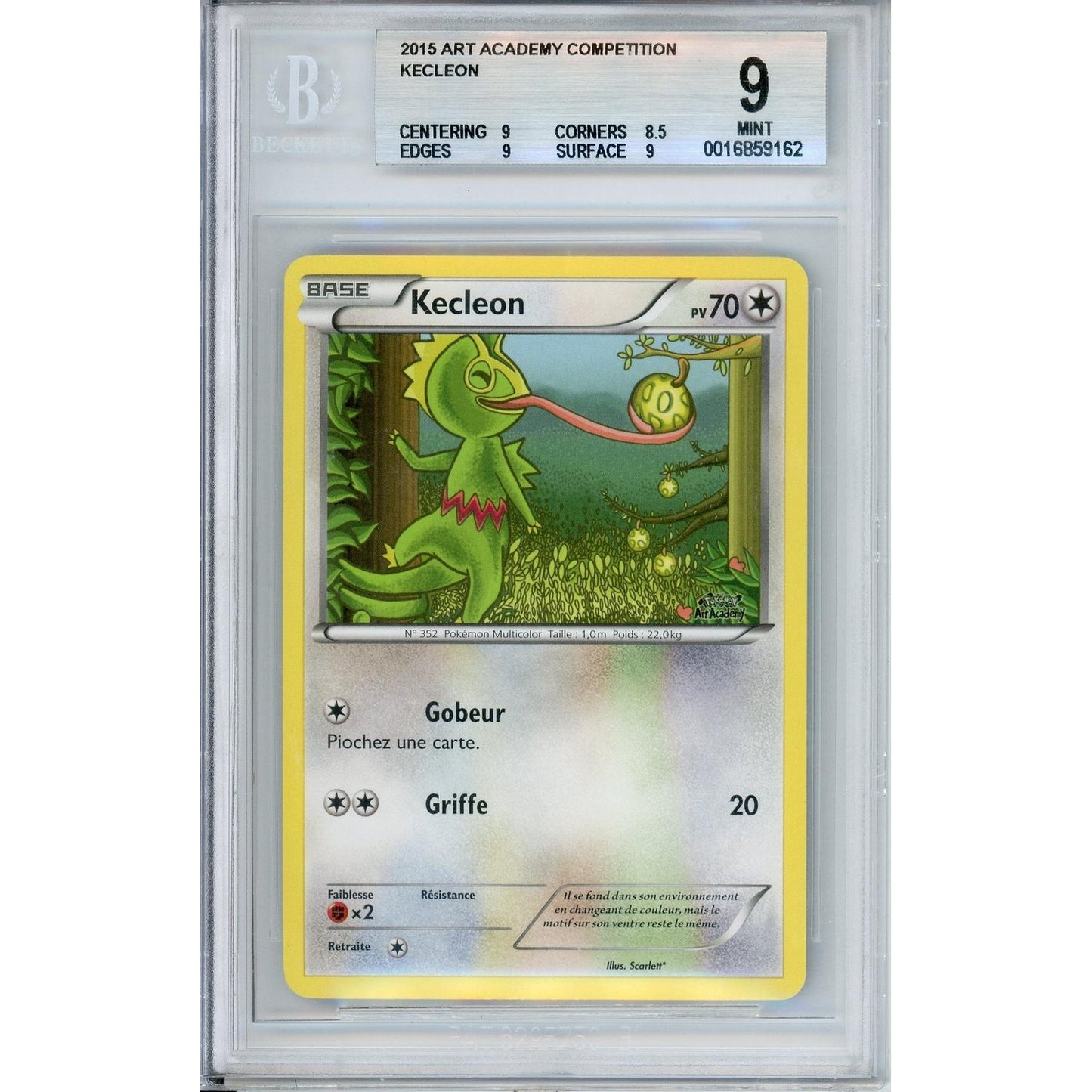Pokemon Graded: Kecleon 2015 Art Academy Competition Promo Beckett 9