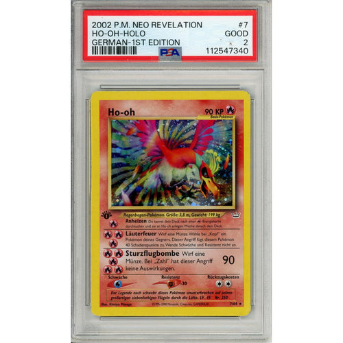Pokemon Graded: German Ho-Oh 1st Edition 7/64 Neo Revelation (2002) Holo PSA 2