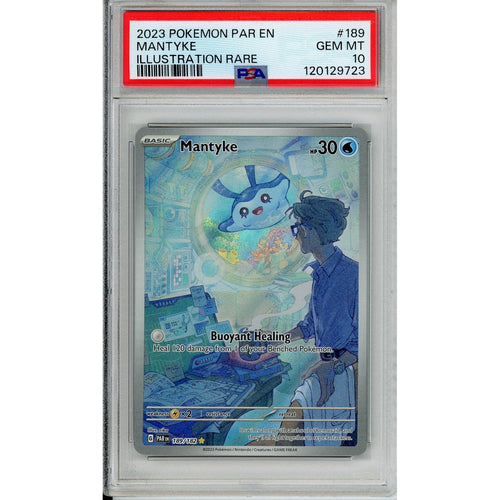 Pokemon Graded: Mantyke 189/182 Paradox Rift (2023) IR PSA 10