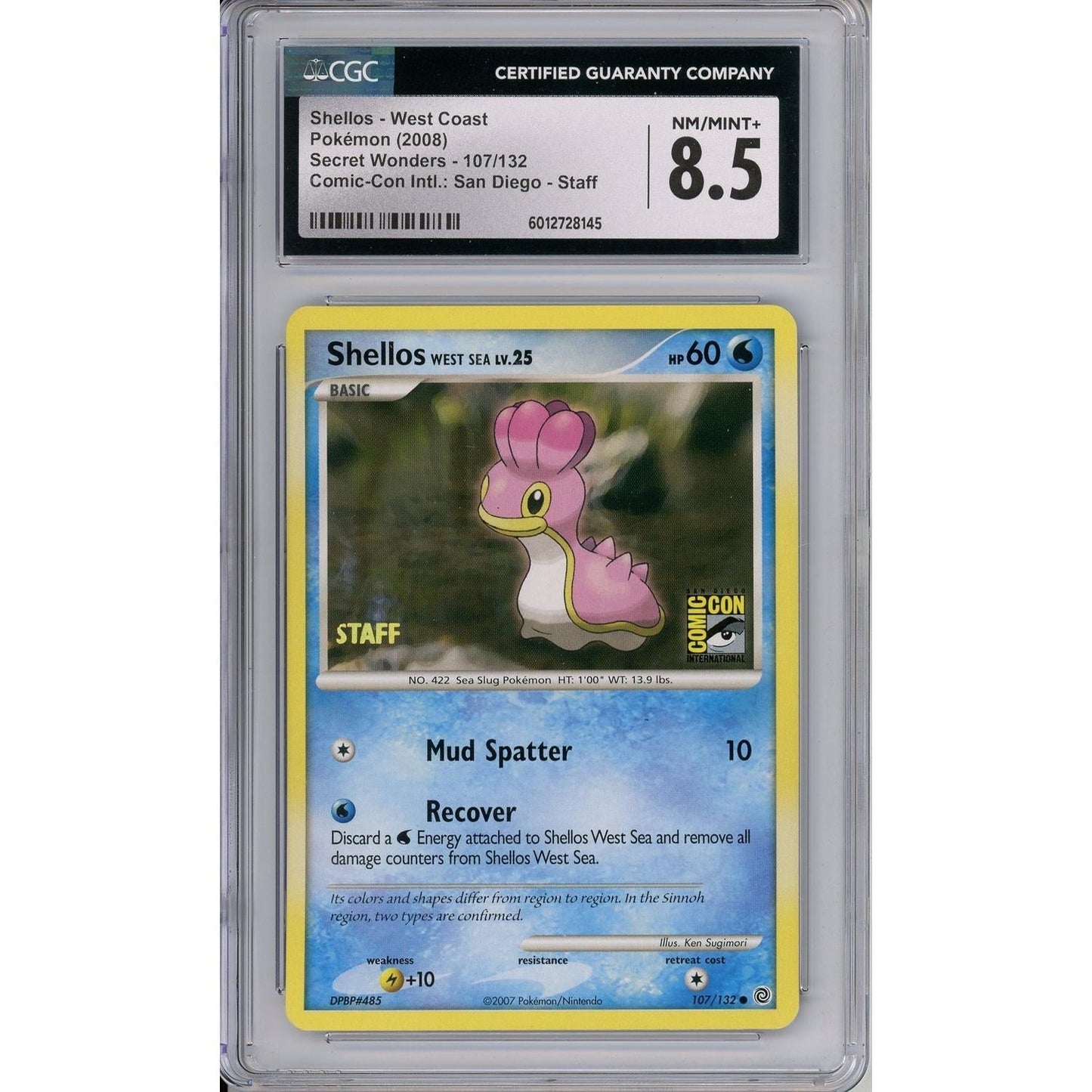 Pokemon Graded: Shellos Staff 107/132 Secret Wonders San Diego Comic-Con CGC 8.5