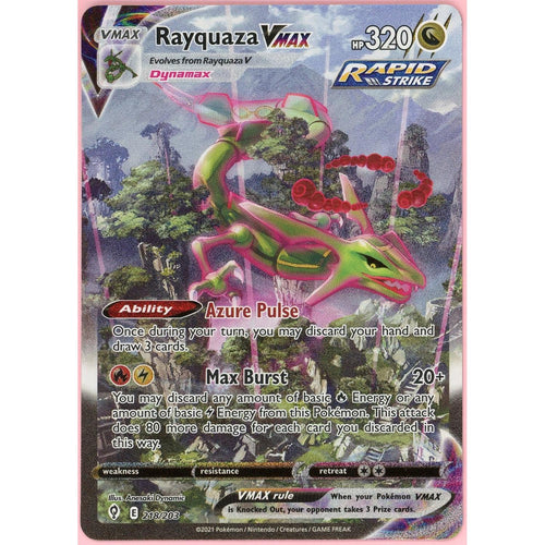 Pokemon Single: Rayquaza VMAX 218/203 Evolving Skies (2021) Full Art LP
