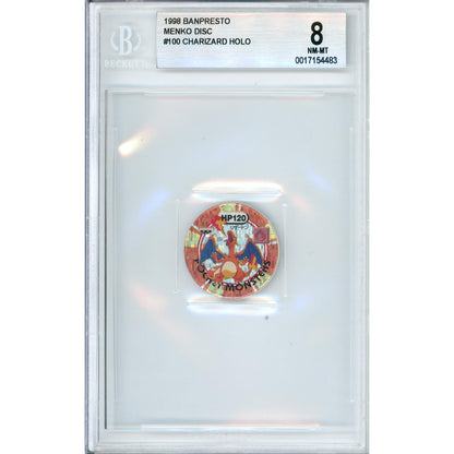 Pokemon Graded: Charizard #100 Banpresto Menko Disc (1998) Beckett 8