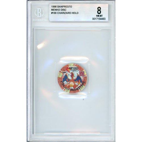 Pokemon Graded: Charizard #100 Banpresto Menko Disc (1998) Beckett 8