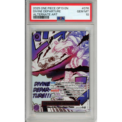 One Piece Graded: Divine Departure OP13-076 Carrying On His Will Alternate Art PSA 10