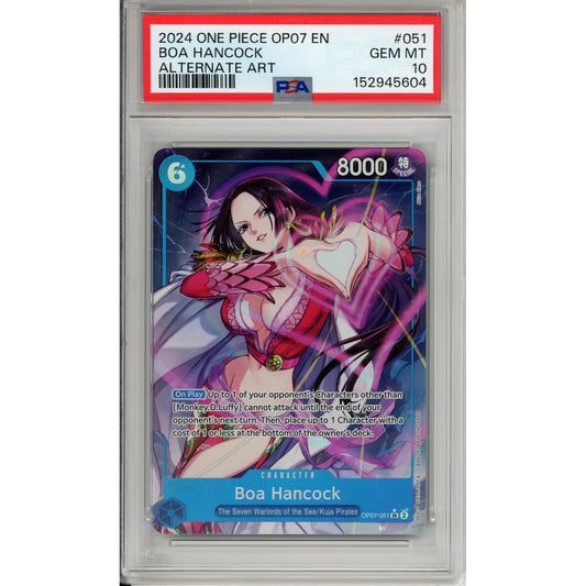 One Piece Graded: Boa Hancock OP07-051 500 Years In The Future Alternate Art PSA 10