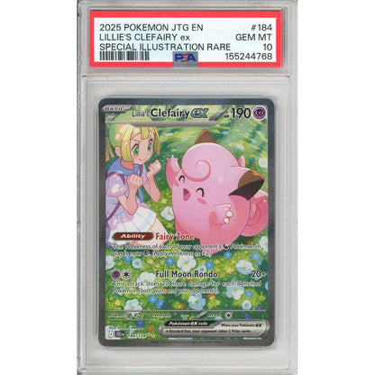 Pokemon Graded: Lillie's Clefairy ex 184/159 Journey Together (2025) SIR Holo PSA 10