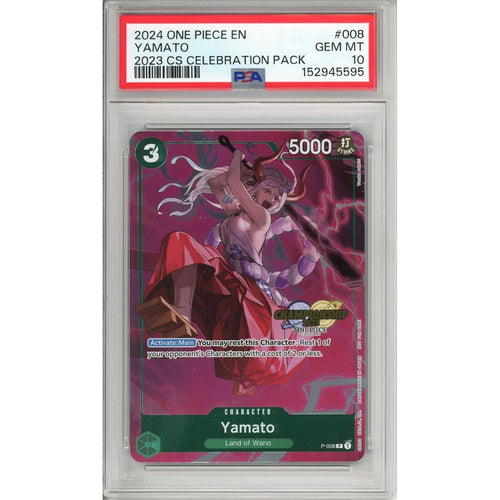 One Piece Graded: Yamato P-008 Championship 2023 Celebration Pack PSA 10