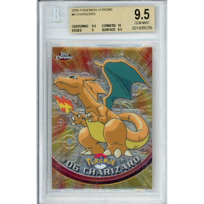 Pokemon Graded: #06 Charizard Topps Chrome (2000) Beckett 9.5