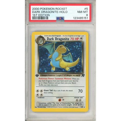 Pokemon Graded: Dark Dragonite 1st Edition 5/82 Team Rocket (2000) Holo PSA 8