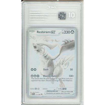 Pokemon Graded: Reshiram ex 173/86 White Flare (2025) White Monochrome Holo TAG 10