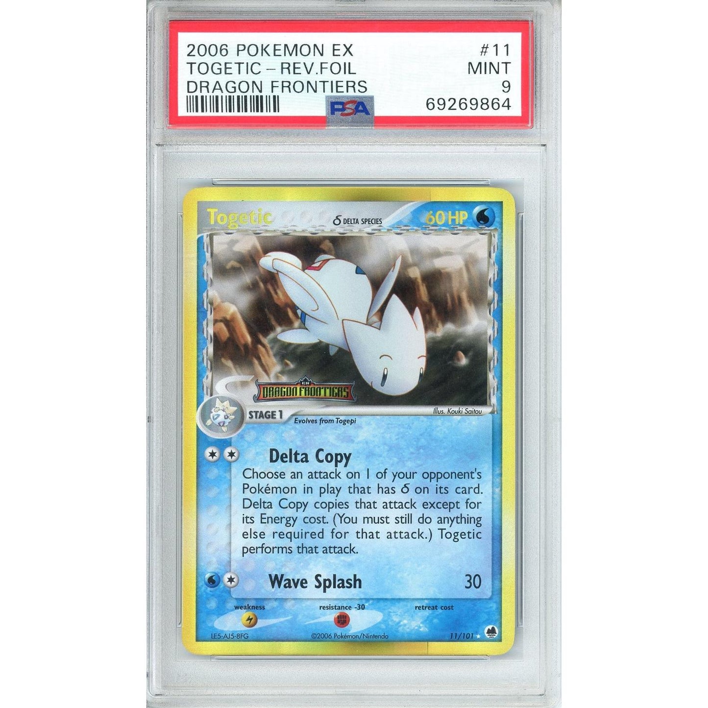 Pokemon Graded: Togetic 11/101 Dragon Frontiers (2006) Reverse Foil PSA 9
