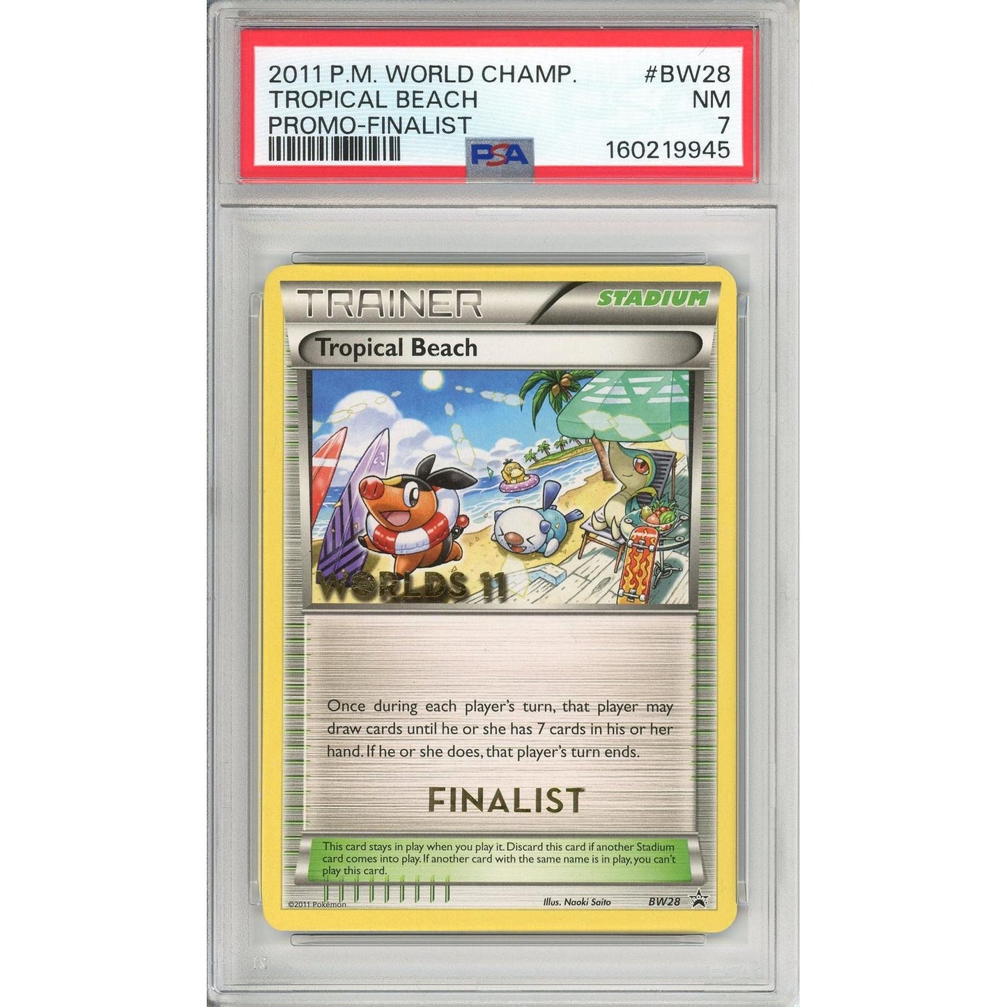 Pokemon Graded: Tropical Beach Finalist #BW28 World Championship 2011 Promo PSA 7