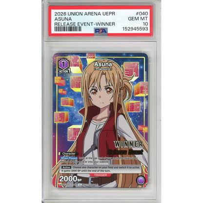 Union Arena Graded: Asuna #40 Release Event Winner (2026) PSA 10