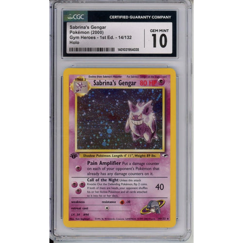 Pokemon Graded: 1st Edition Sabrina's Gengar CGC 10