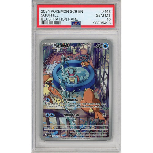 Pokemon Graded: Squirtle 148/142 Steller Crown (2024) IR Holo PSA 10