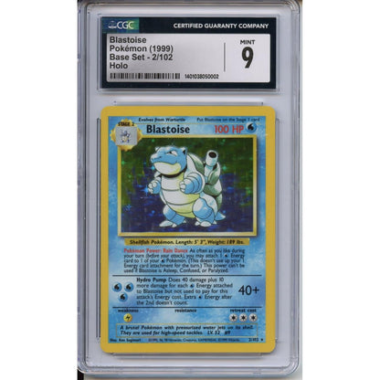 Pokemon Graded: Blastoise 2/102 Base Set (1999) Holo CGC 9