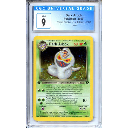 Pokemon Graded: Dark Arbok 1st Edition 2/82 Team Rocket (2000) Holo CGC 9