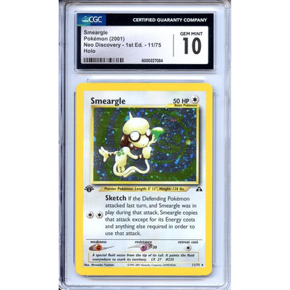 Pokemon Graded: Smeargle 1st Edition 11/75 Neo Discovery (2001) CGC 10