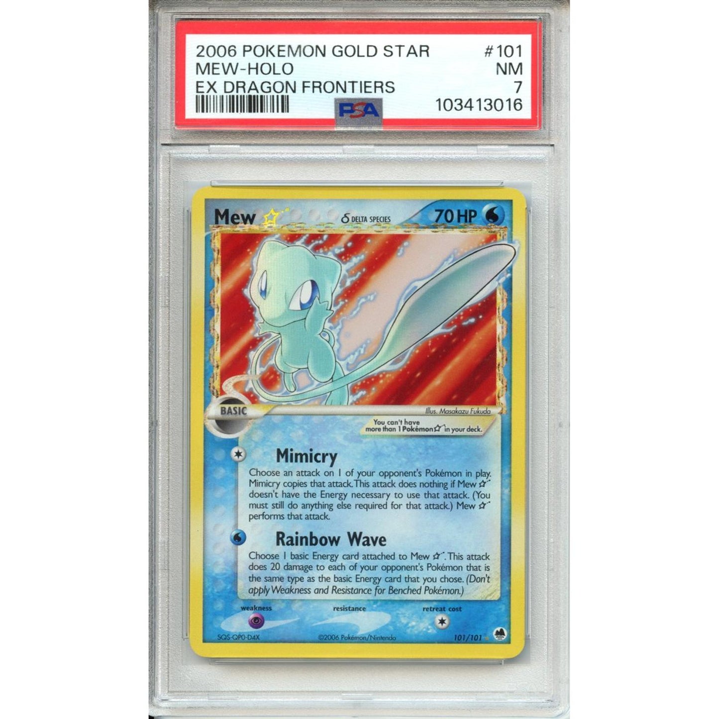 Pokemon Graded: Gold Star Mew PSA 7